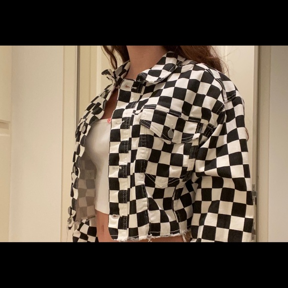 Wild fable checkered jean jacket - Picture 3 of 5